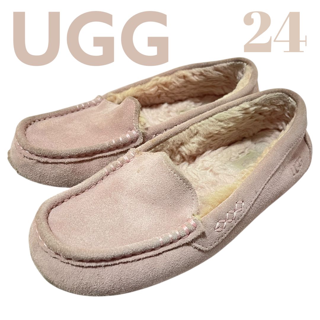 アグ UGG ムートン モカシン アンスレー 24cm 薄いピンク - メルカリ