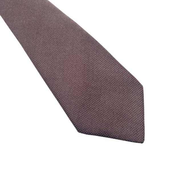 ○ エルメス HERMES ネクタイ シンプル ブラウン シルク メンズ 6V167