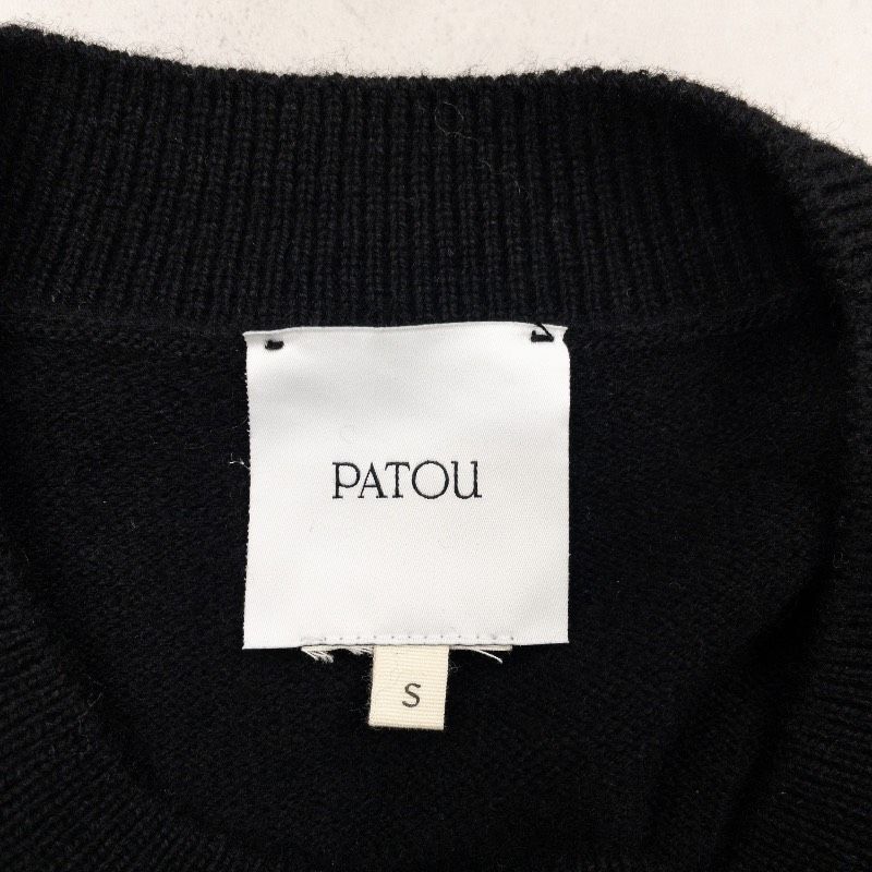 パトゥ　patou ショートニット　クロップド　美品 PATOU パトゥ ニット クロップド ロゴ ショート丈 クルーネック ウール