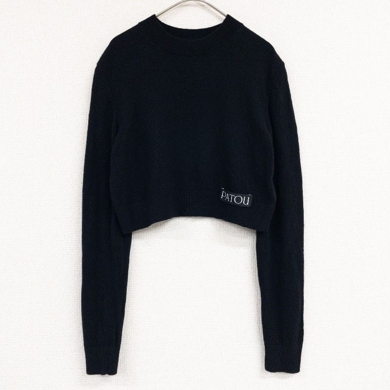 PATOU パトゥ ニット クロップド ロゴ ショート丈 クルーネック ウール