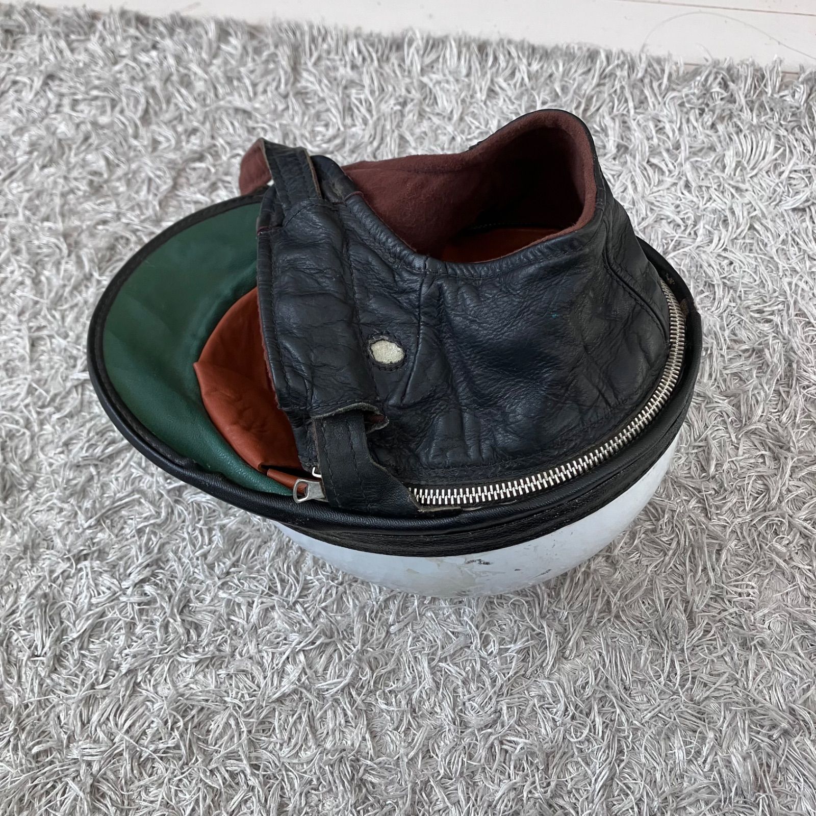 バイク ビンテージヘルメット☆CLYMER 1960年代 ハーフヘルメット M 
