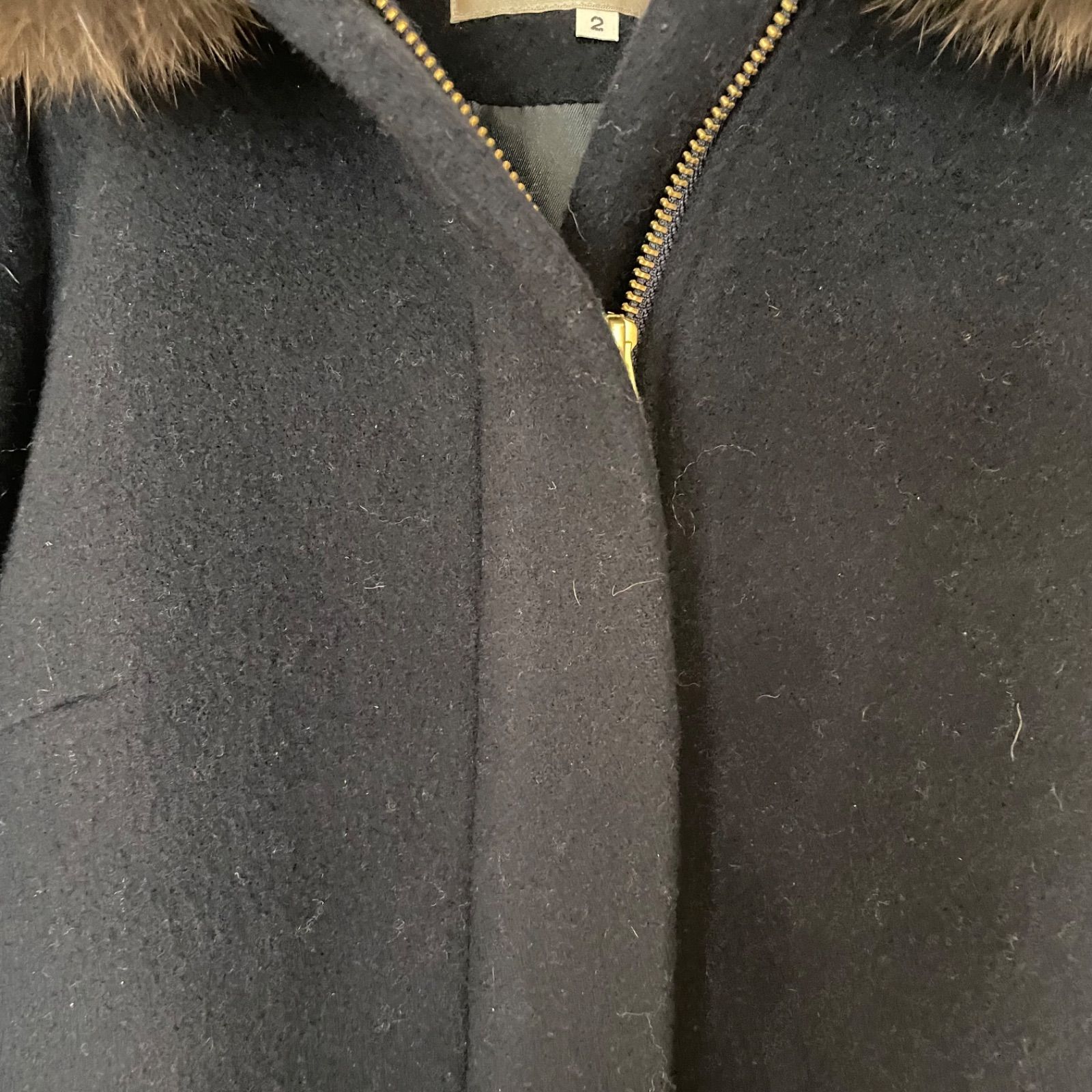 美品】JUSGLITTY ファー付3WAYロングコート ネイビー 2【ZK78】 - メルカリ