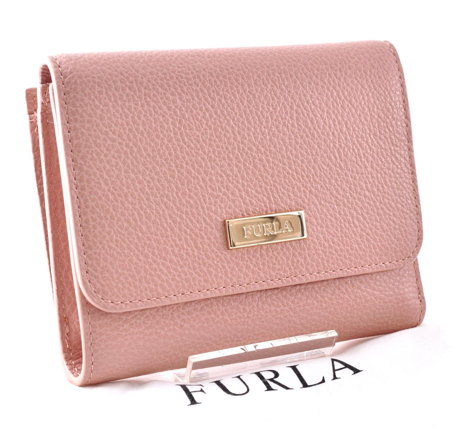 未使用 FURLA フルラ Tri-fold Wallet コンパクト財布 Leather 本革