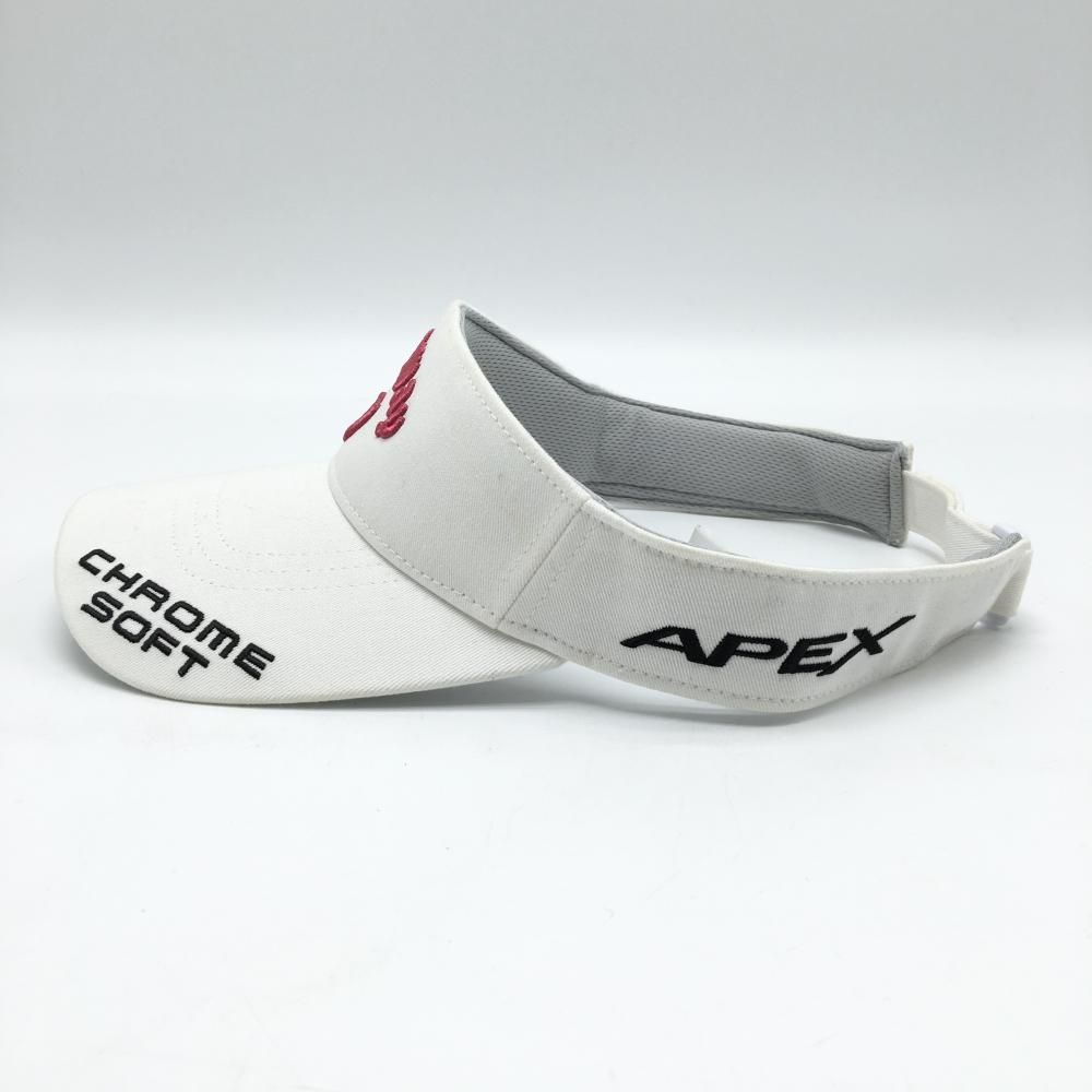 キャロウェイ サンバイザー 白×ピンク ロゴ刺しゅう FR ゴルフウェア