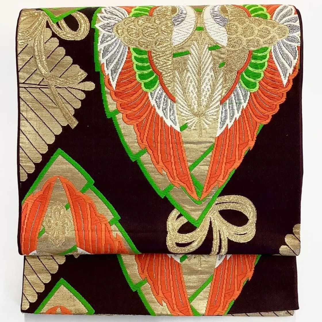 B◆着物くつろぎ 鳳凰に花模様 本金箔二重織 金糸 六通 正絹 フォーマルな袋帯 B◇着物くつろぎ 鳳凰に花模様 本金箔二重織 金糸 六通 正絹