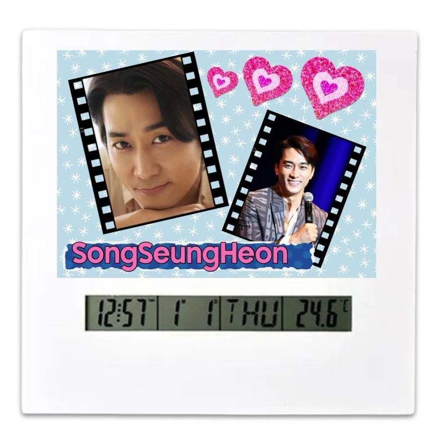 ソンスンホン フォトフレームクロック 置き時計 カレンダー 目覚まし