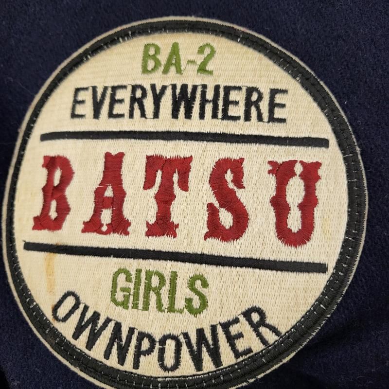 バツ スタジャン 80s-90s MEN'S BA-TSU 袖革 015028-400 レザー 刺繍