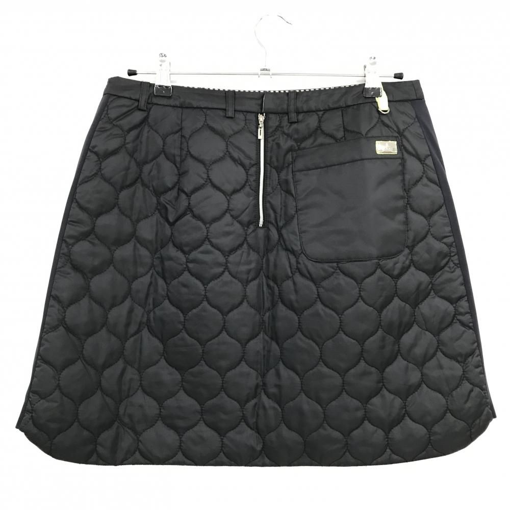 美品】ランバンスポール ダウンスカート 黒 キルティング ポケット口