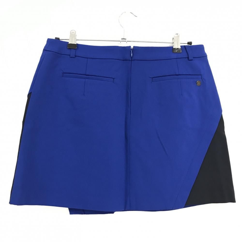 超美品】ランバンスポール スカート ブルー×黒 サイド切替 蓄熱裏地