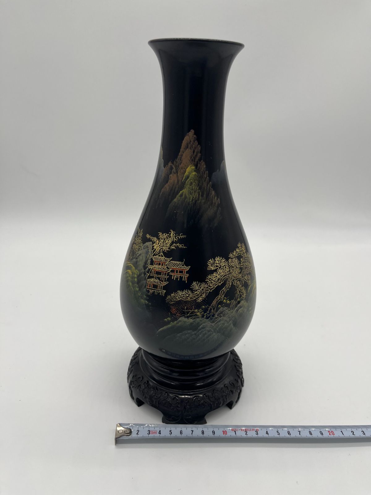 FLYING HORSE 台座付き花瓶 花瓶 壺 置物 絵 中国 アンティーク風