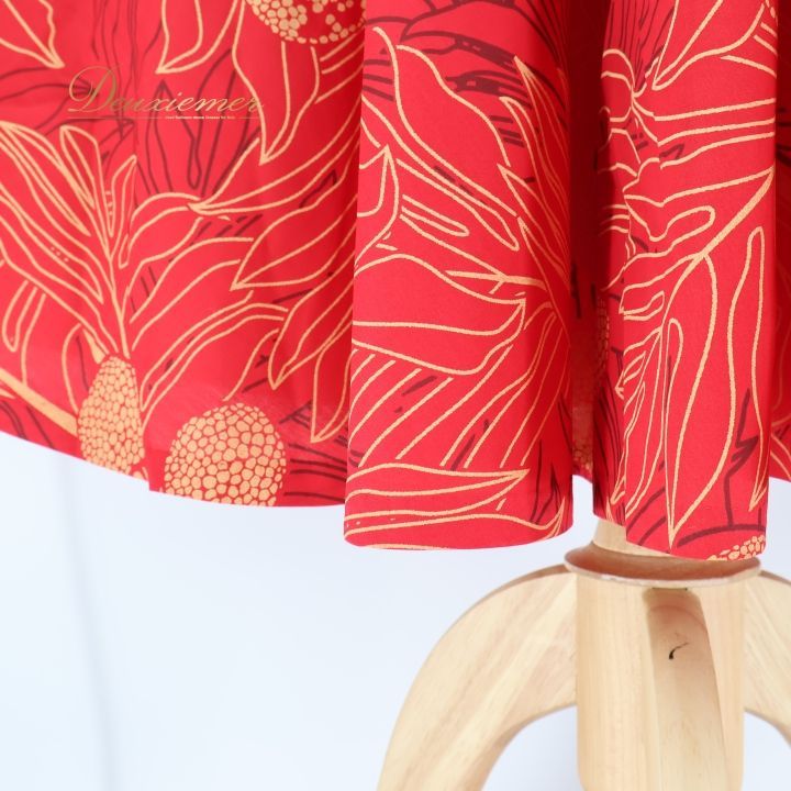 フラダンス 衣装 ツーピース セットアップ 上下セット レッド系