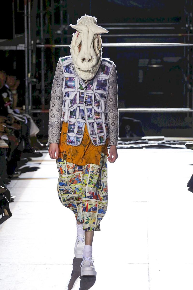 COMME des GARCONS HOMME PLUS 18aw アメコミ プリント 寅壱パンツ S