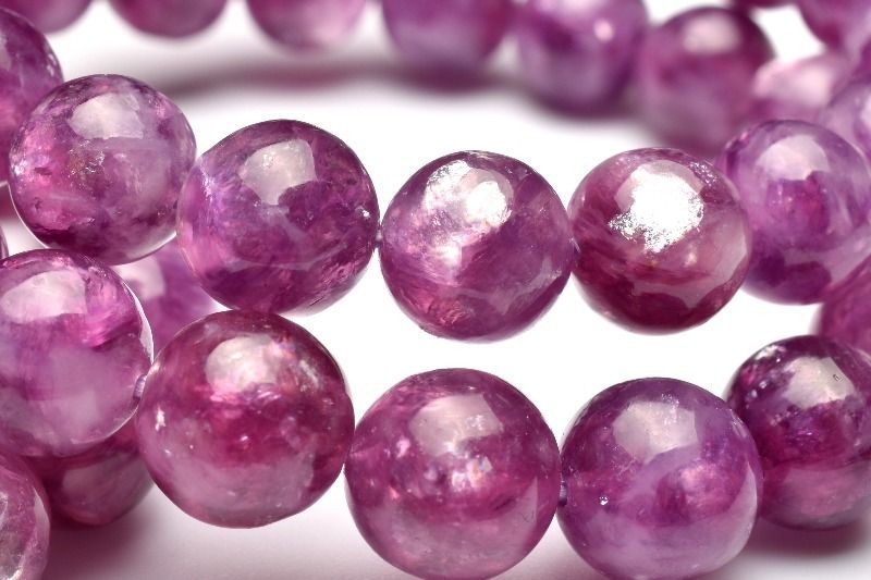 高発色ピンク レピドライト(リチア雲母) 11mm ブレスレット 1個売り