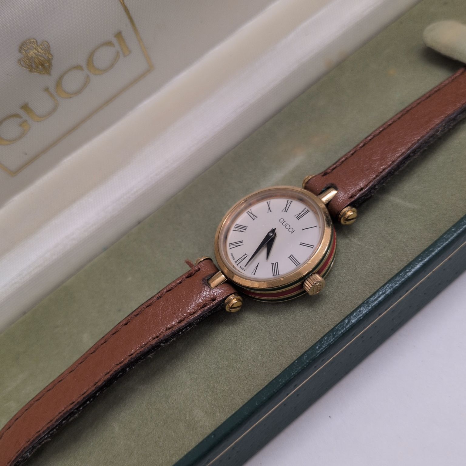 真贋済】GUCCI オールドグッチ シェリーライン 腕時計 箱付き 不動品