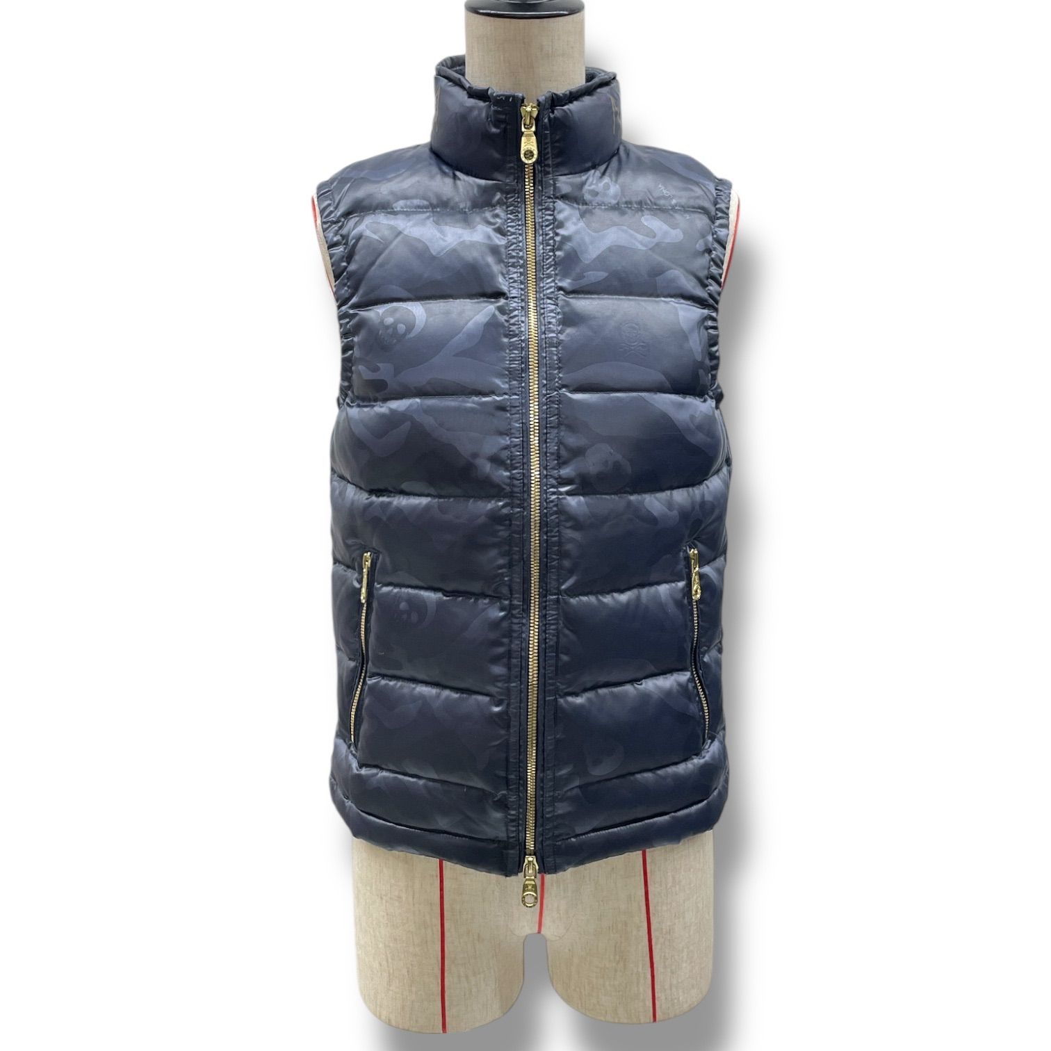 MARK&LONA ダウンベスト　カモフラ　総柄　ダウン　フェザー　メンズ　L MARK&LONA マークアンドロナ ダウンベスト ゴルフウェア アウター 迷彩