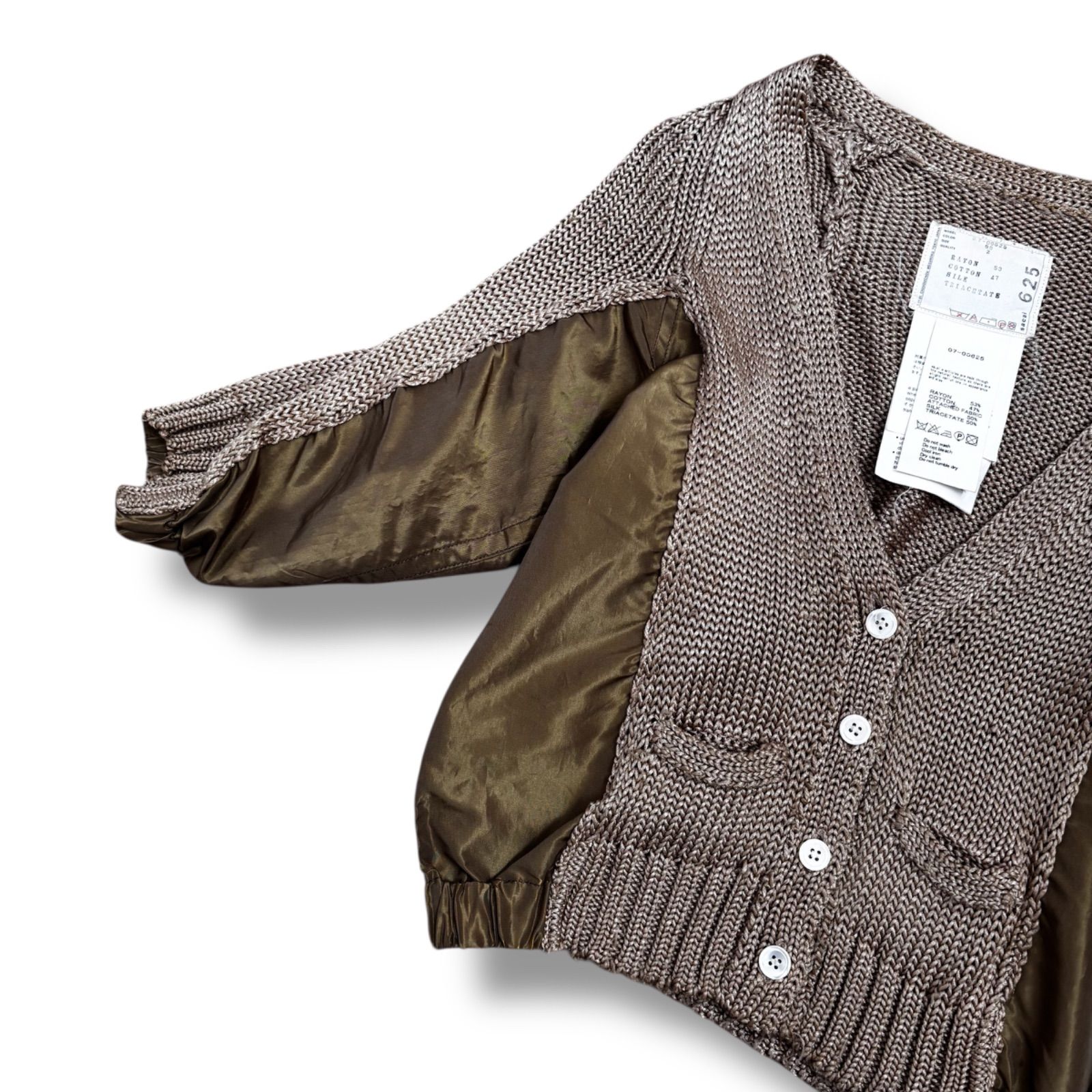 sacai】異素材ドッキング シルク混 カーディガン 2 - メルカリ