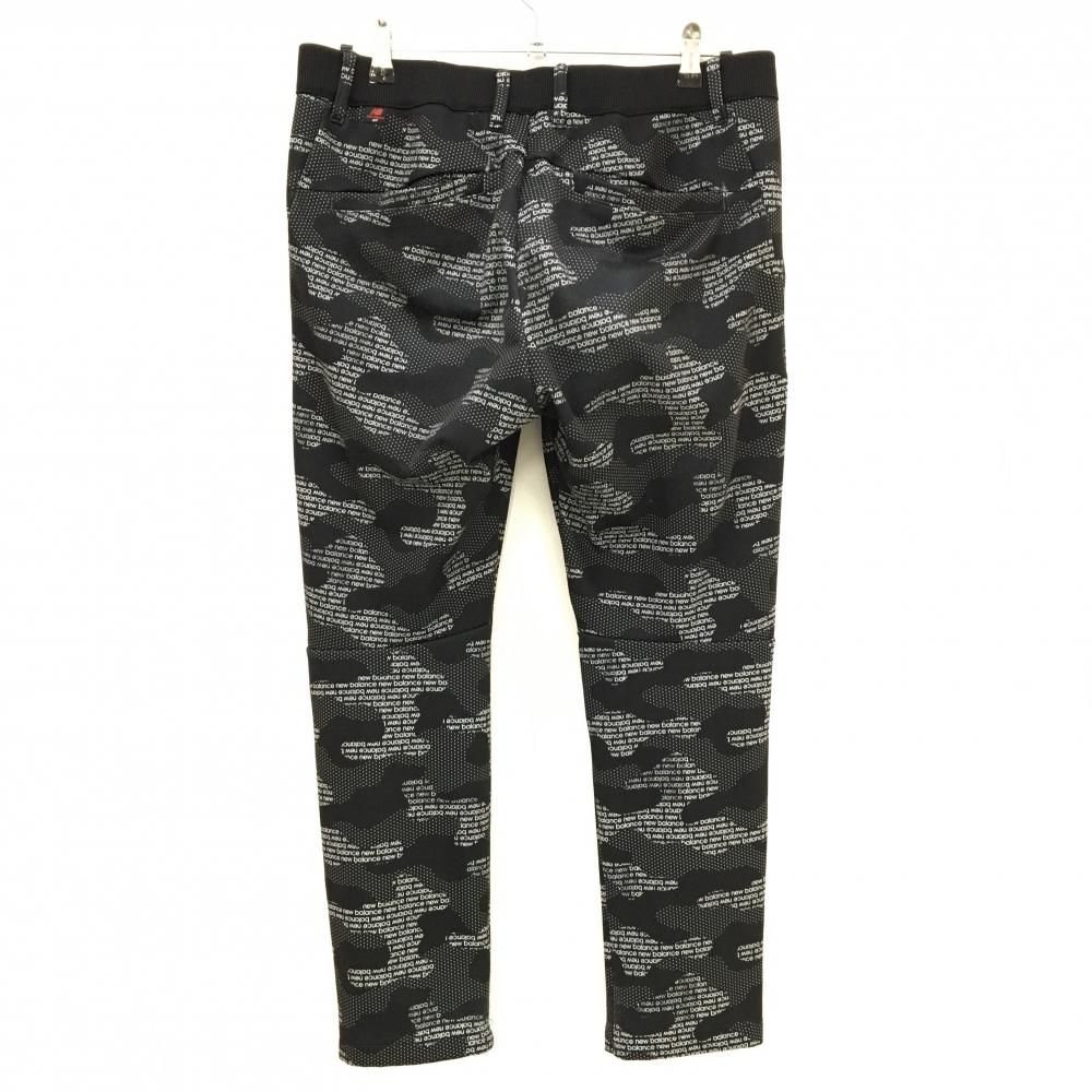 ニューバランスゴルフ パンツ 黒×白 総柄 英字 カモフラ風 迷彩 メンズ