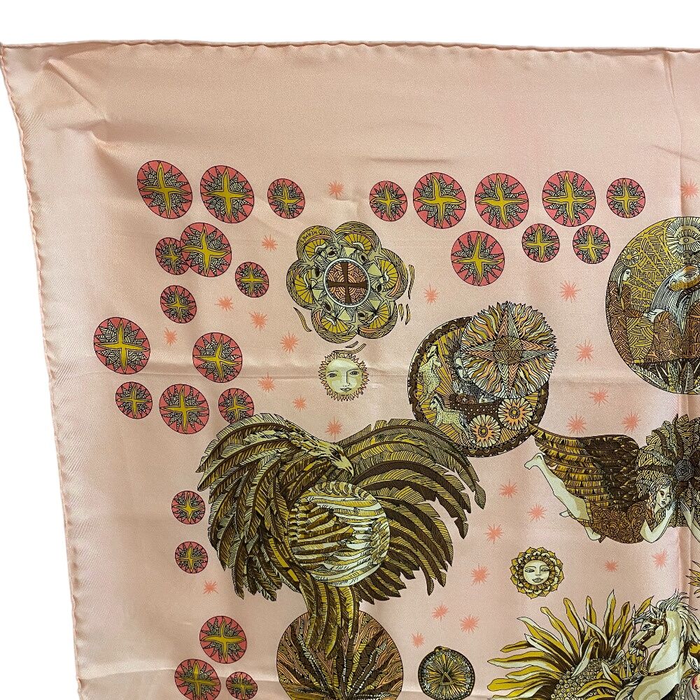 HERMES エルメス カレ90 LE ROY SOLEIL 太陽王 スカーフ ピンク