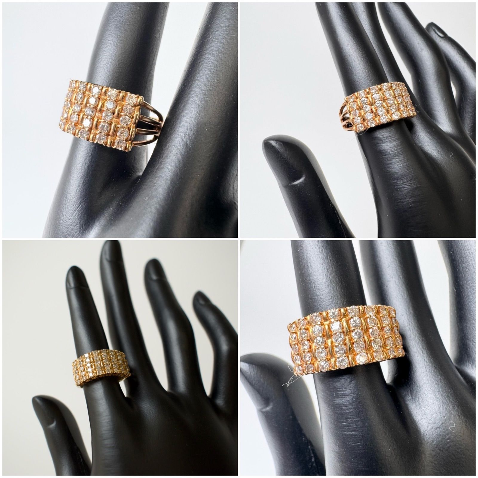 ✨Bランク メレダイヤ k18YG 1.90ct 約3.7g ダイヤモンド デザイン