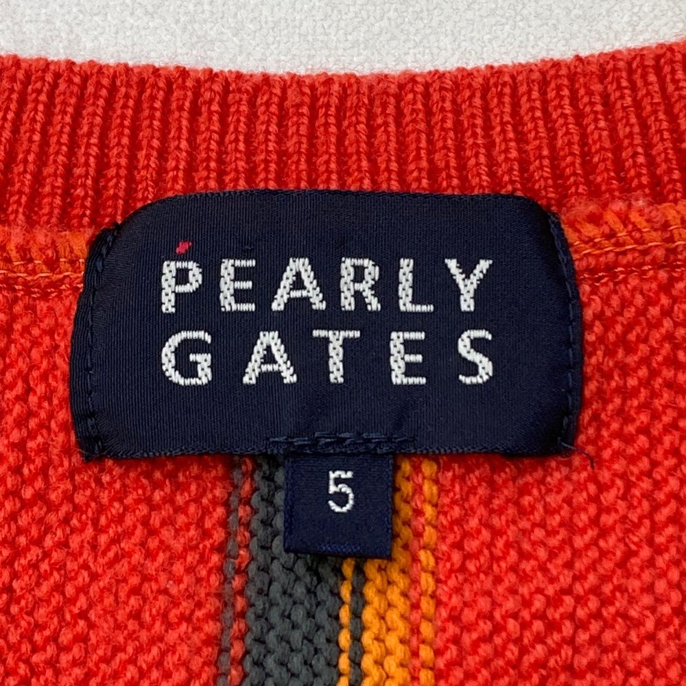 サイズ：5 PEARLY GATES パーリーゲイツ ニットベスト ストライプ柄