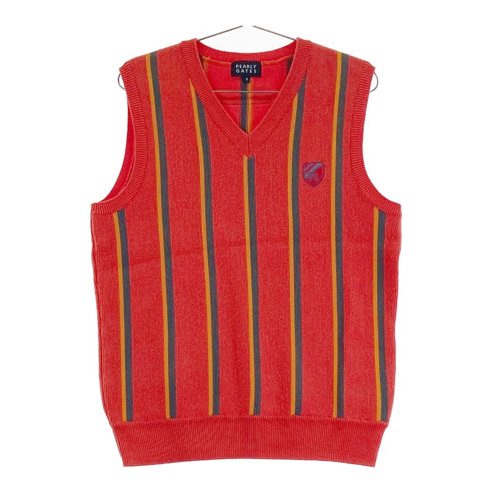 サイズ：5 PEARLY GATES パーリーゲイツ ニットベスト ストライプ柄