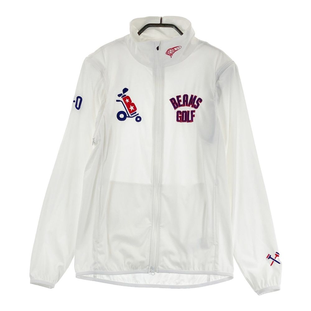 BEAMS GOLF ホワイト ジップアップジャケット Lサイズ サイズ：S BEAMS GOLF ビームスゴルフ 長袖 ジップジャケット ホワイト