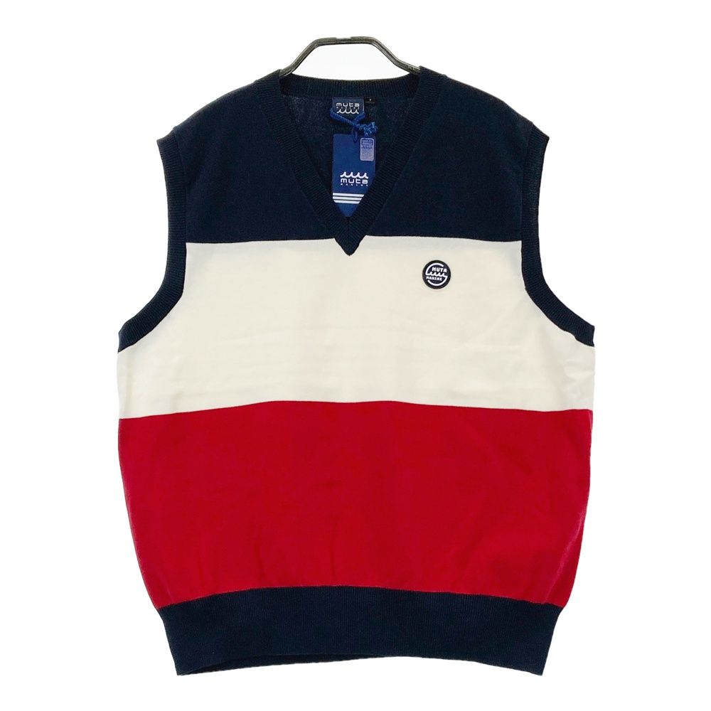 サイズ：7 MUTA MARINE ムータマリン Vネック ニットベスト ネイビー系