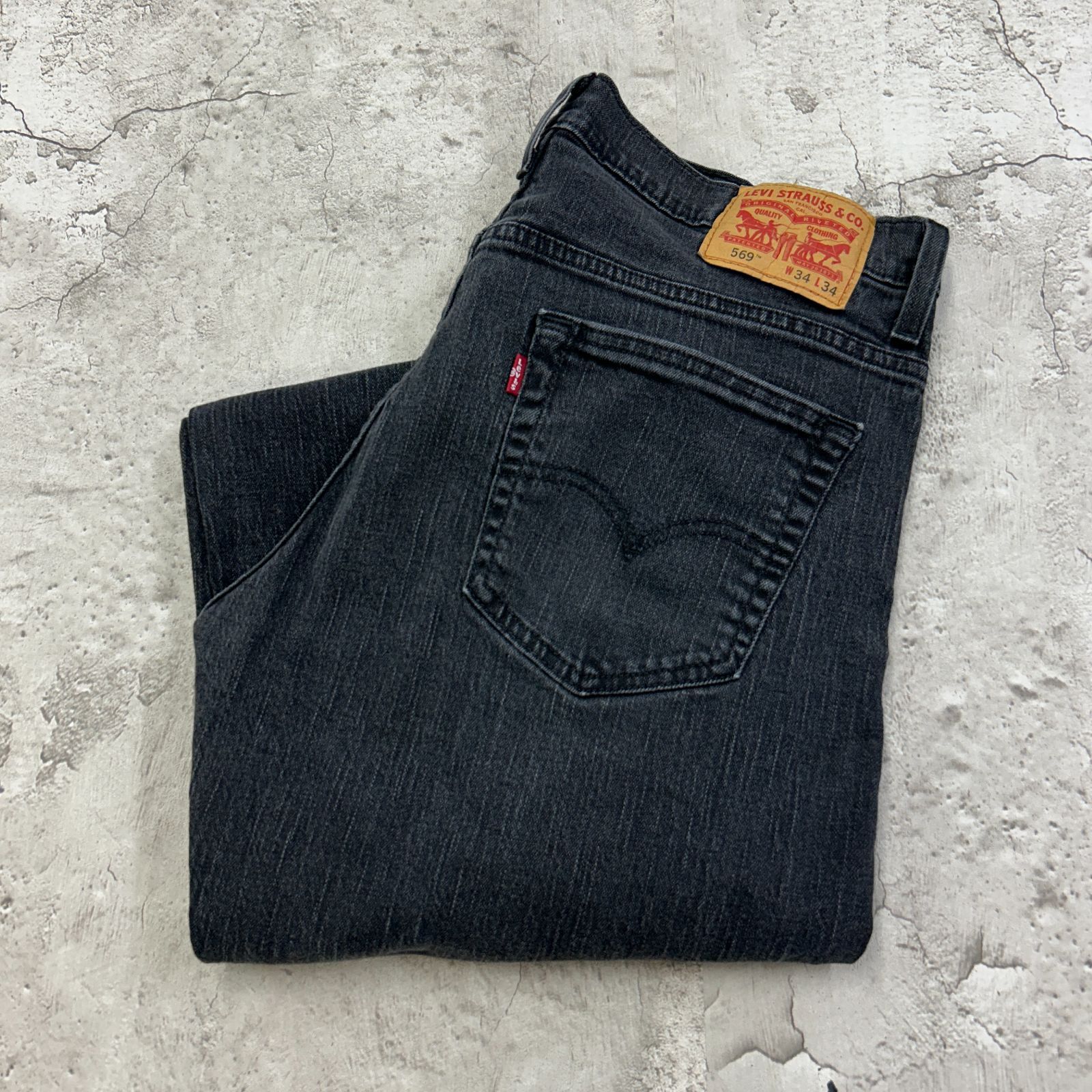 リーバイス 569 デニムパンツ W35 ブラック 古着 - メルカリ