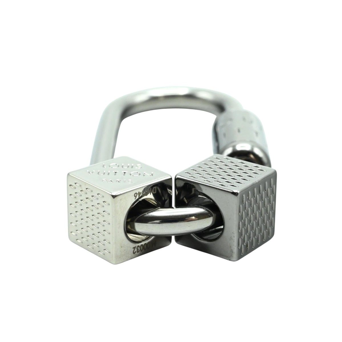 LOUIS VUITTON ルイヴィトン キューブ カラビナ メタル キーリング