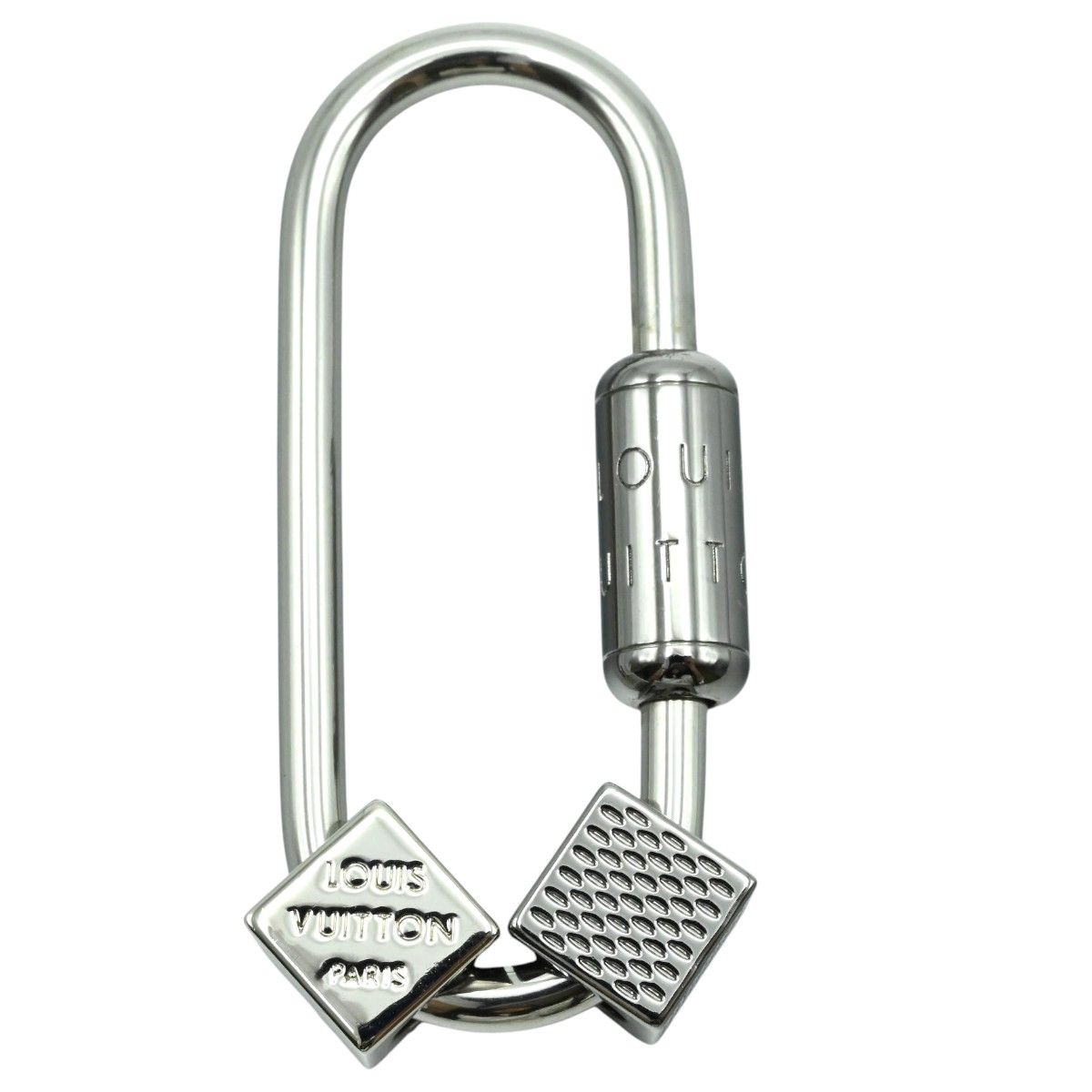 LOUIS VUITTON ルイヴィトン キューブ カラビナ メタル キーリング