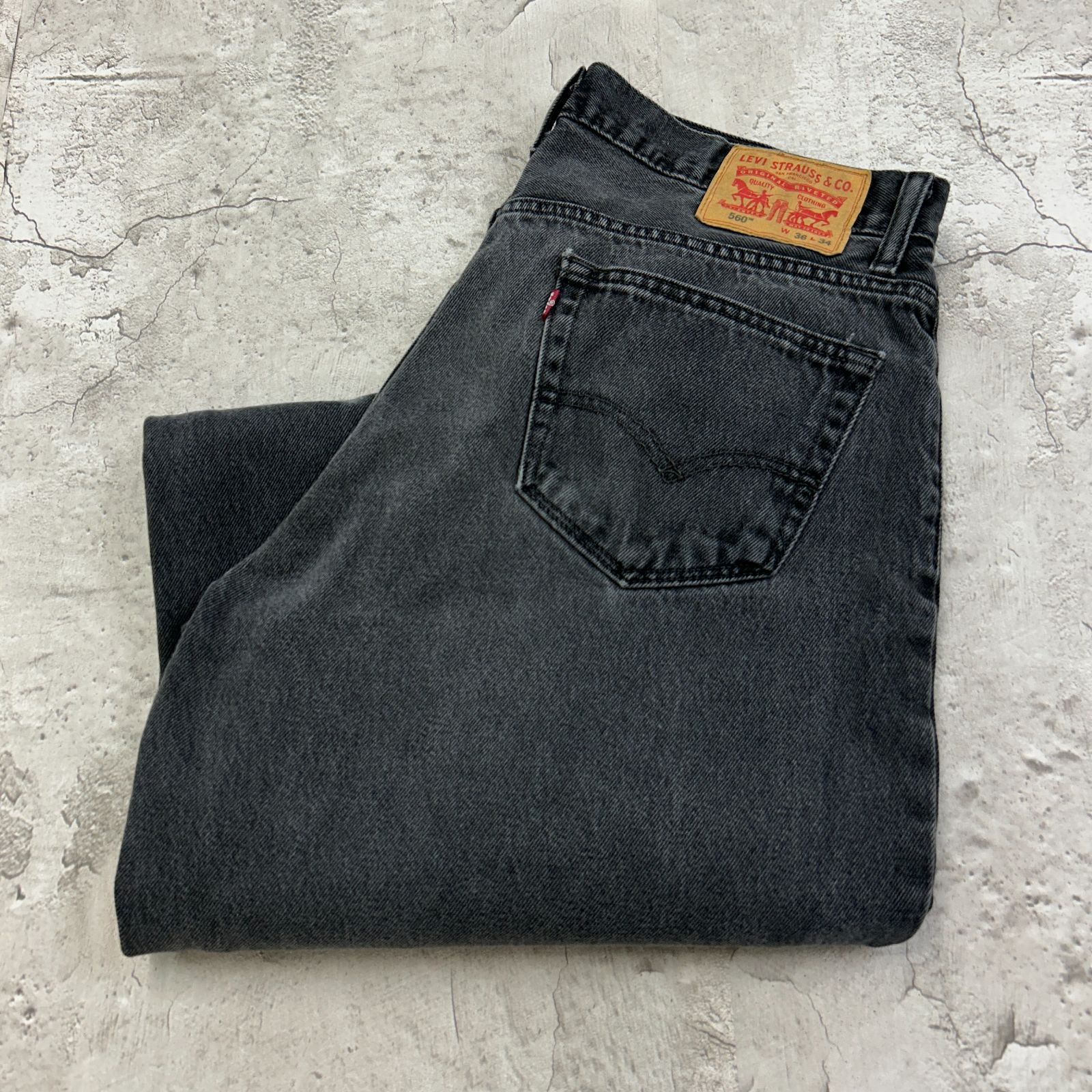 リーバイス 560 デニムパンツ W36 ブラック 古着 - メルカリ