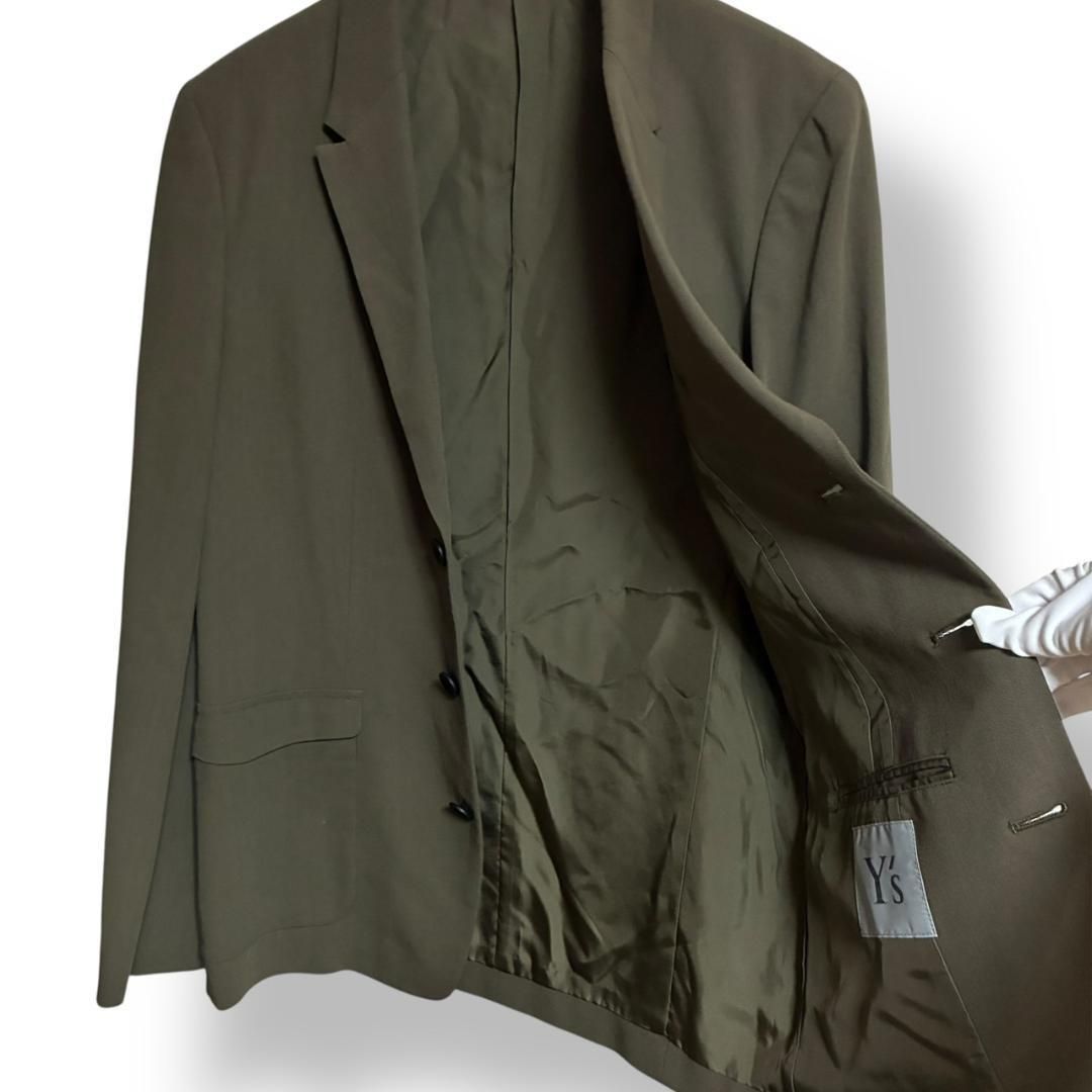 Y's ワイズ テーラードジャケット カーキ 無地 アウター 羽織 シンプル