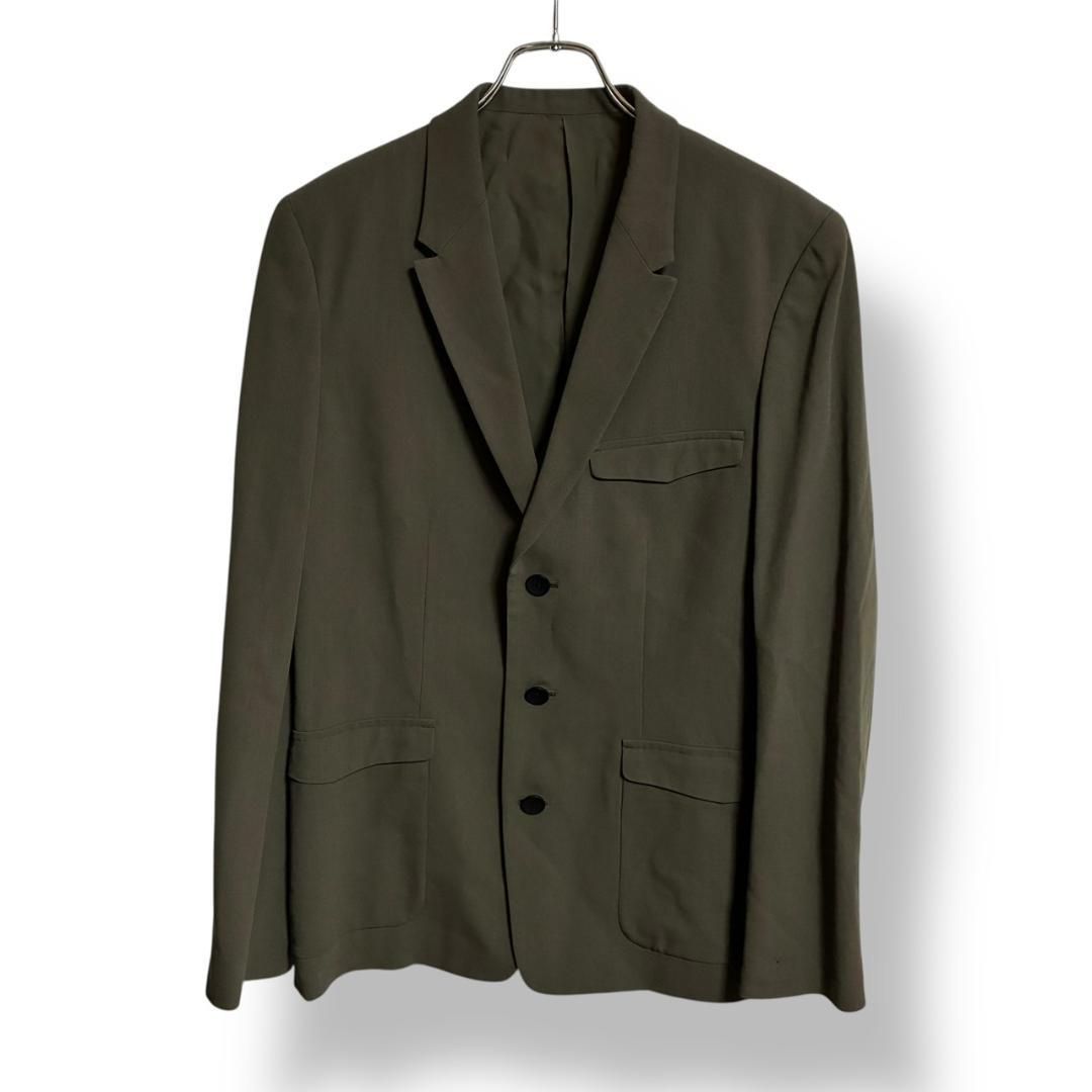 Y's ワイズ テーラードジャケット カーキ 無地 アウター 羽織 シンプル