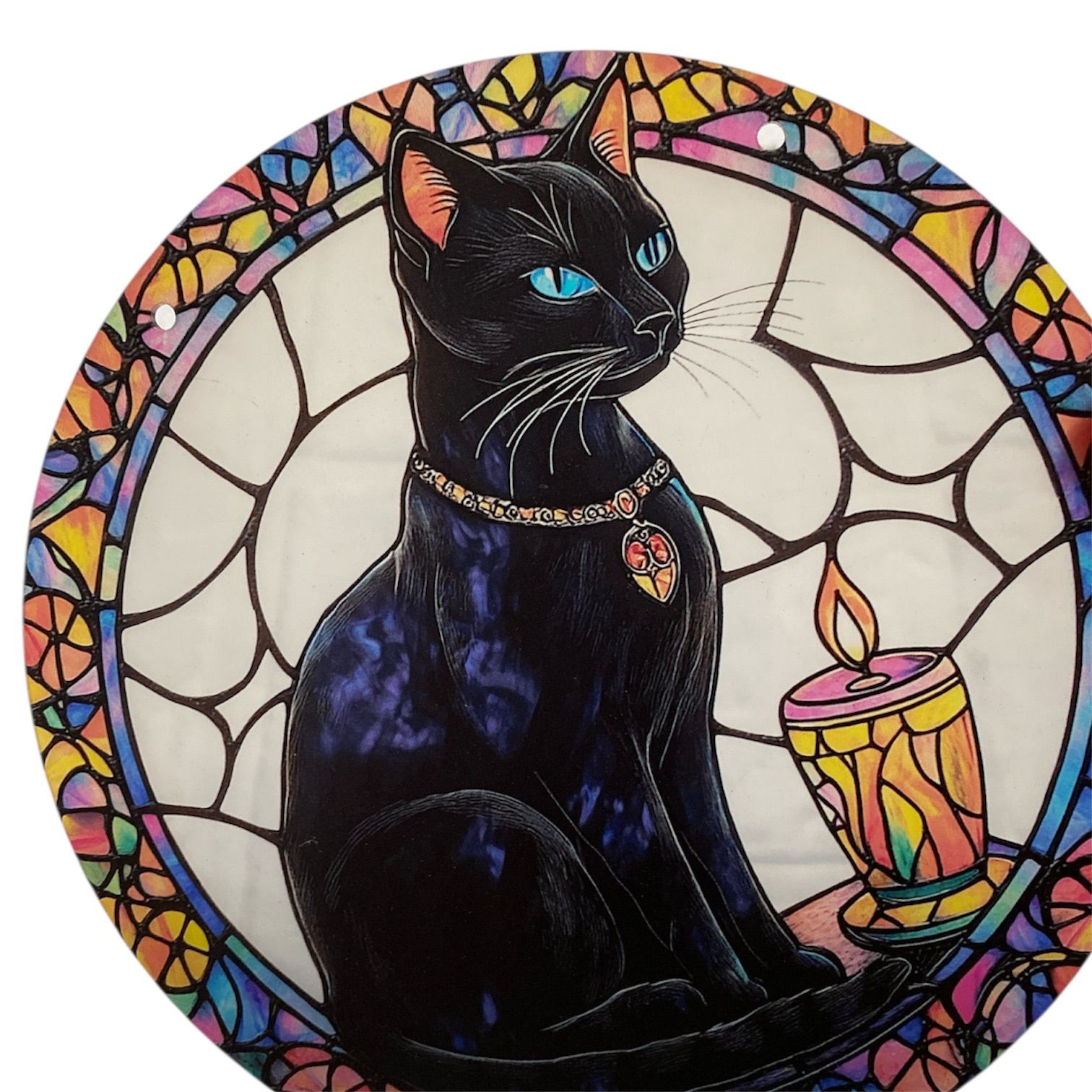 サンキャッチャー ステンドグラス風 黒猫 インテリア ウォールアート