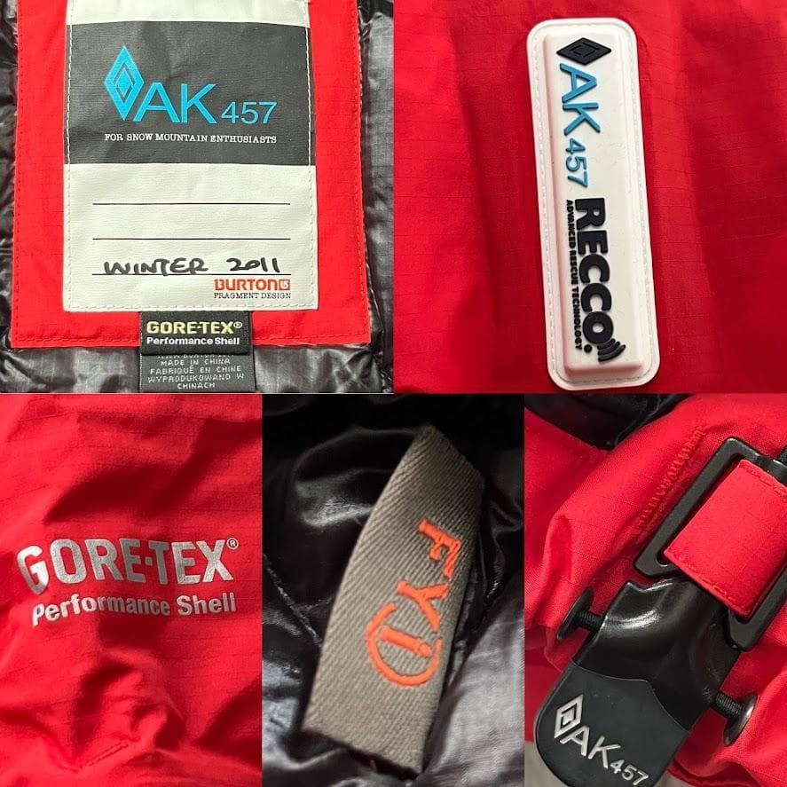 激レア】BURTON ak バートン ak457 藤原ヒロシ スノボウェア S 赤