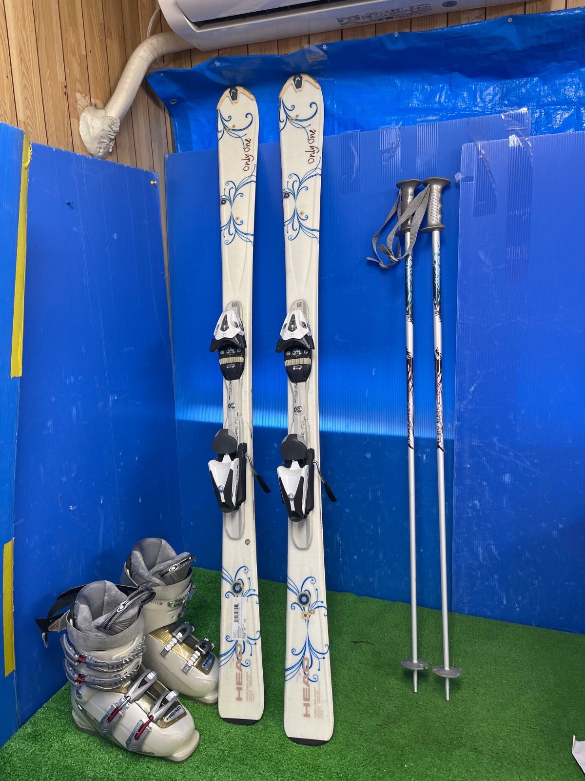 X771☆女性用 HEAD149cm ATOMIC23/23.5cmストック付きスキーセット