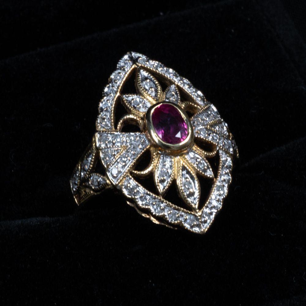ルビー0.43ct ダイヤモンド0.22ct リング K18 13号 -X700025 - メルカリ