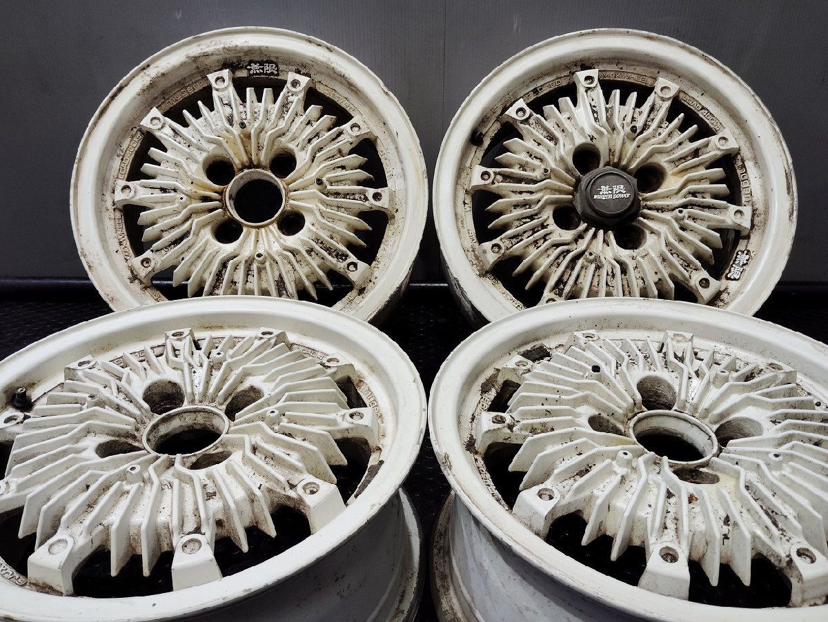 無限 ムゲン CF-48 社外ホイール 14インチ 4本 6J4HPCD100+38 希少 当時物 シビック ビート等　(VHX271) 無限 ムゲン CF-48 社外ホイール 14インチ 4本 6J4HPCD100+38 希少