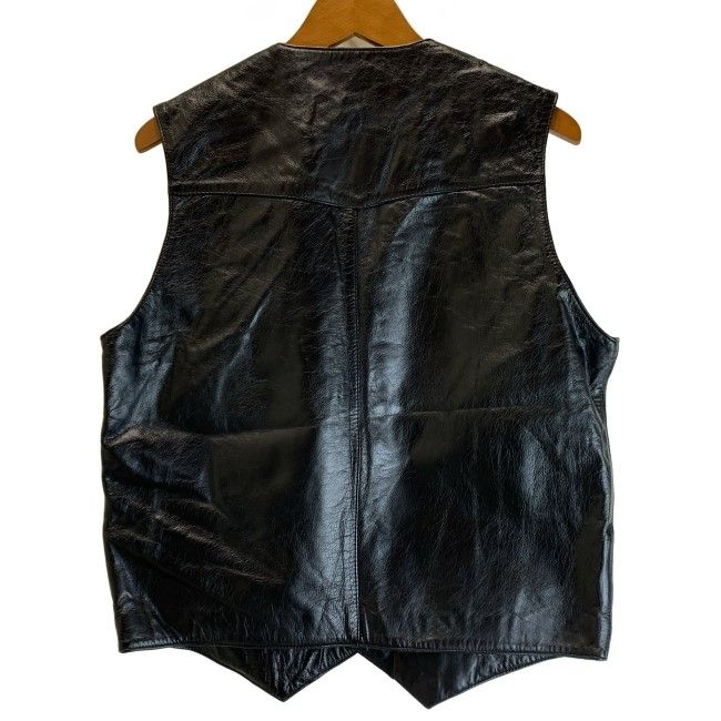 HARLEY-DAVIDSON レザーベスト レイヤード Vネック フルボタン ワン