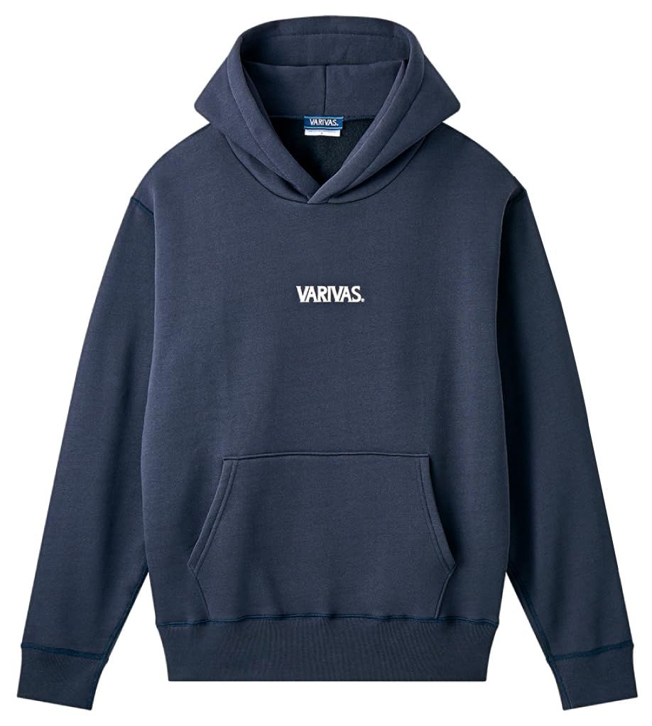 VARIVAS 公魚工房グラフィックパーカー ネイビー 新品 [Varivas] バリバス 公魚工房 プレミアム プルオーバーパーカー