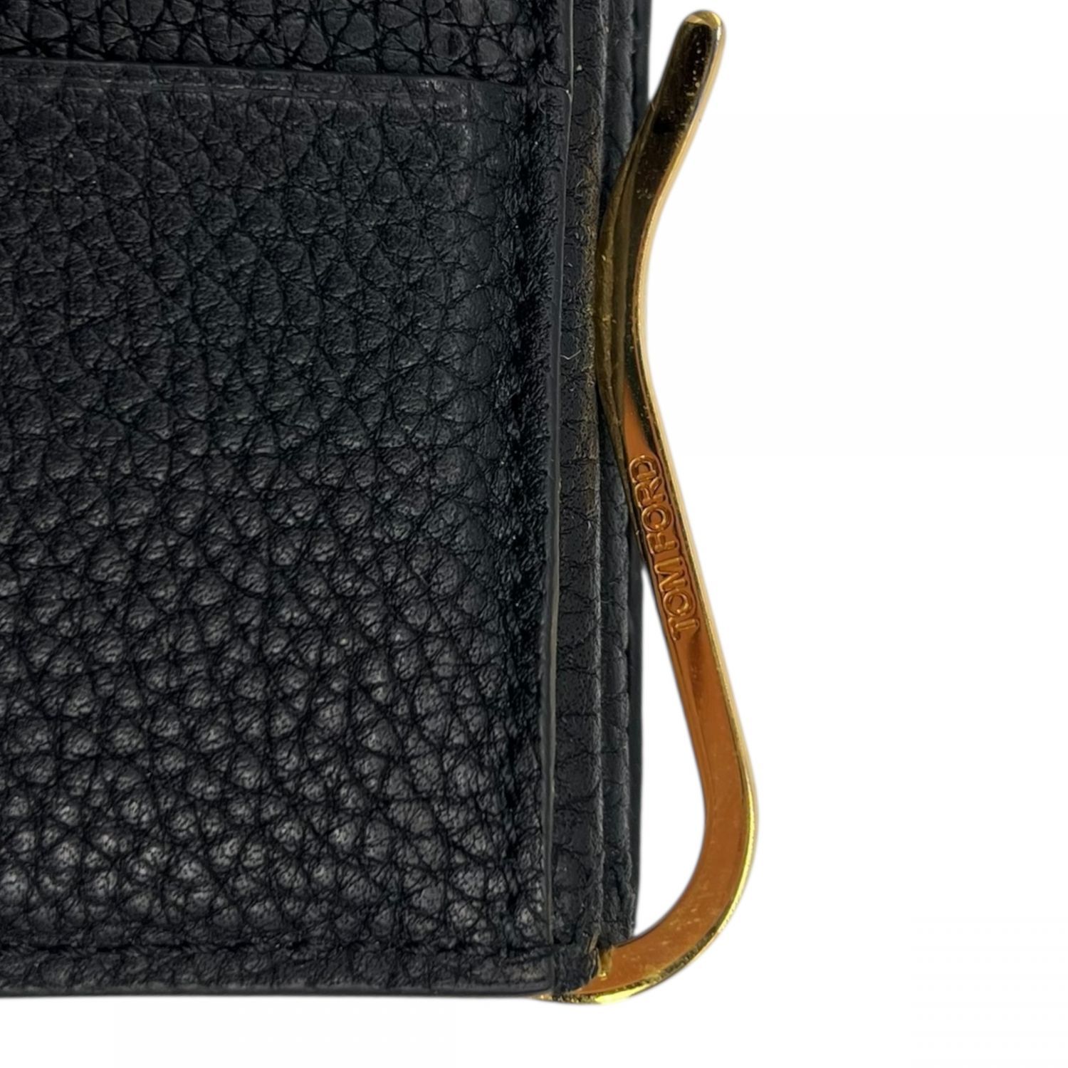 中古】 TOM FORD トムフォード T LINE MONEY CLIP WALLET 二つ折り財布 