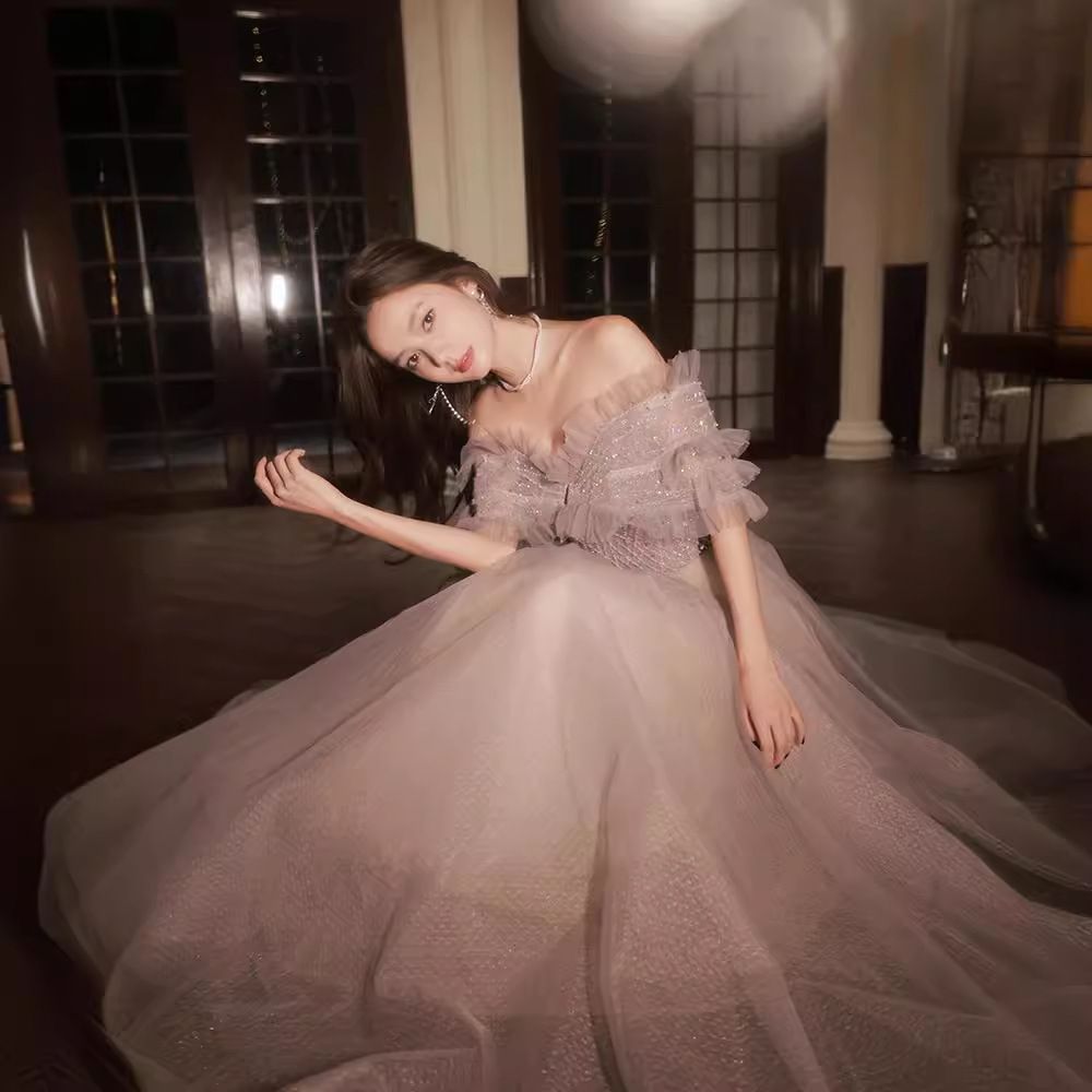 【ウエディング】オフショルダーパーティードレス　花嫁二次会使用 新品未使用 花嫁二次会着オフショルダー 2025 新作 エレガント高級感