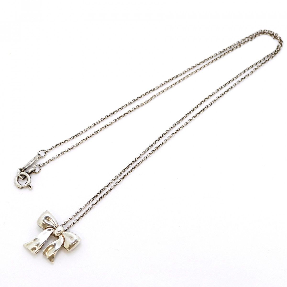 【極美品】TIFFANY ネックレス 1998年 刻印 シルバー リボン 925 極美品】TIFFANY ネックレス 1998年 刻印 シルバー リボン 925