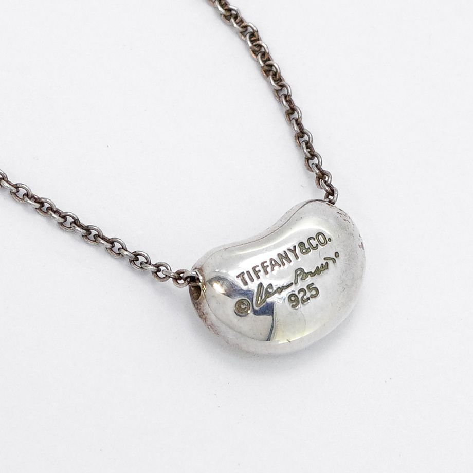 6jab0371-k】ティファニー ネックレス ビーン シルバー925【中古