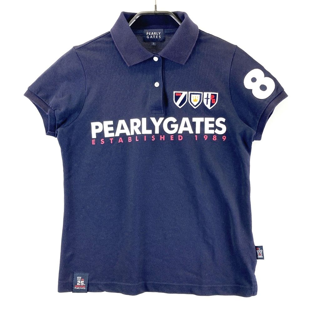 新品　パーリーゲイツ　PEARLY GATES 半袖ポロシャツ　ネイビー　1 サイズ：0 PEARLY GATES パーリーゲイツ 25周年モデル 半袖ポロシャツ