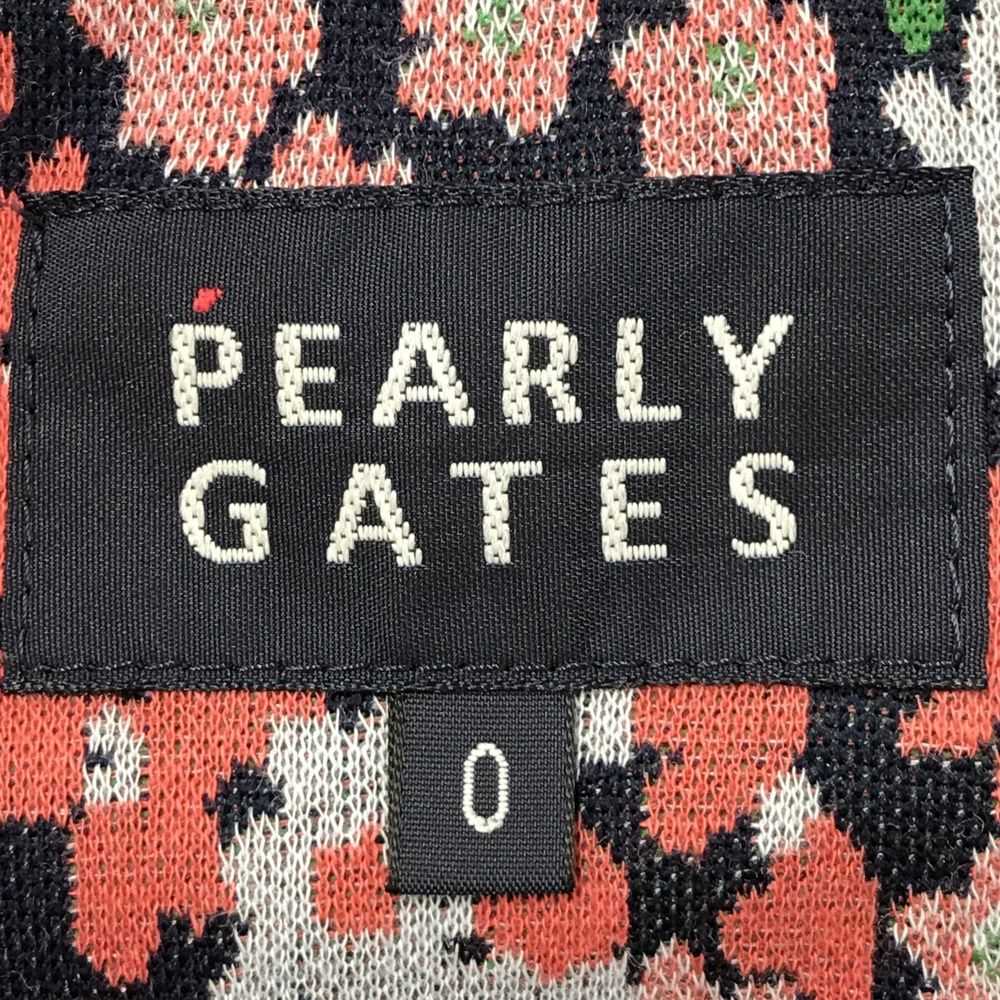 サイズ：0 PEARLY GATES パーリーゲイツ 半袖ポロシャツ 花柄 ネイビー