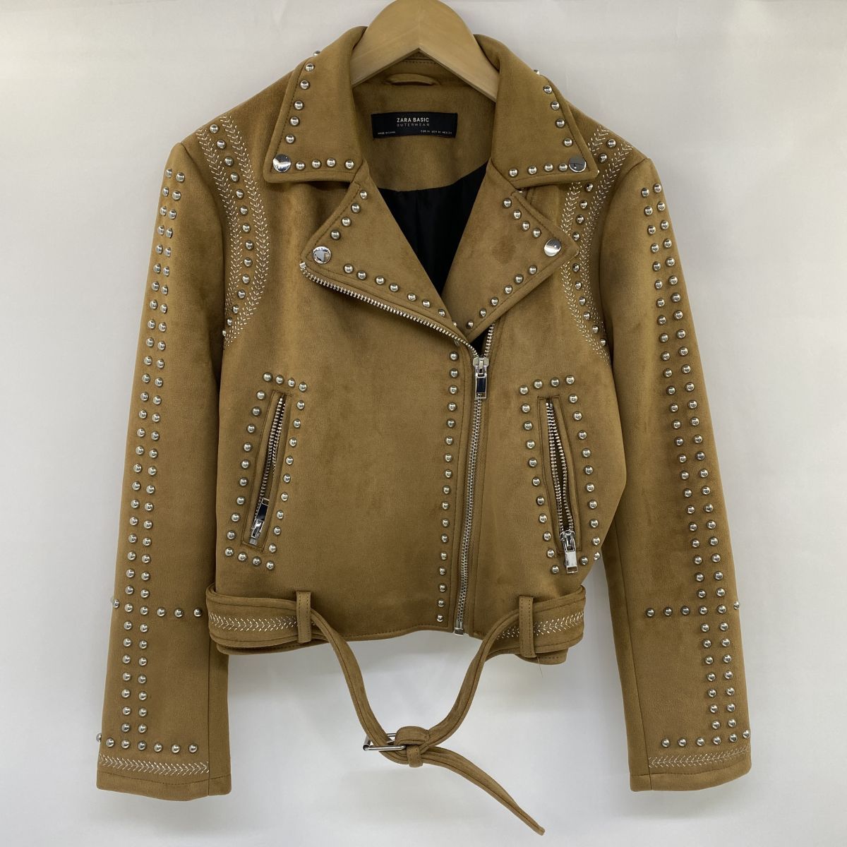 【新品】 ZARA スエード ライダースジャケット ZARA ザラ スエードライダースジャケット Mサイズ レディース ※中古