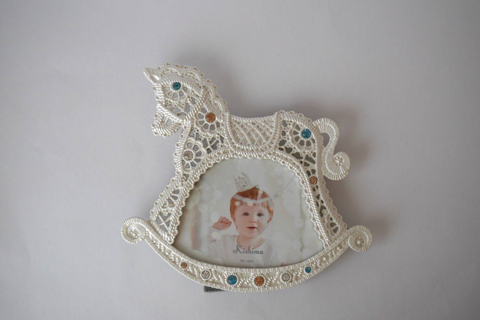 ベビーフォトフレーム】フォトフレーム 馬車（ホワイト）写真たて