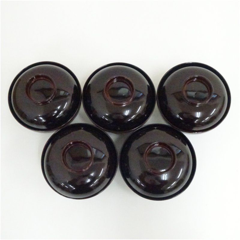 大峰造 溜塗紅葉蒔絵吸物椀5客（共箱） 吸い物椀 和食器 おしゃれ