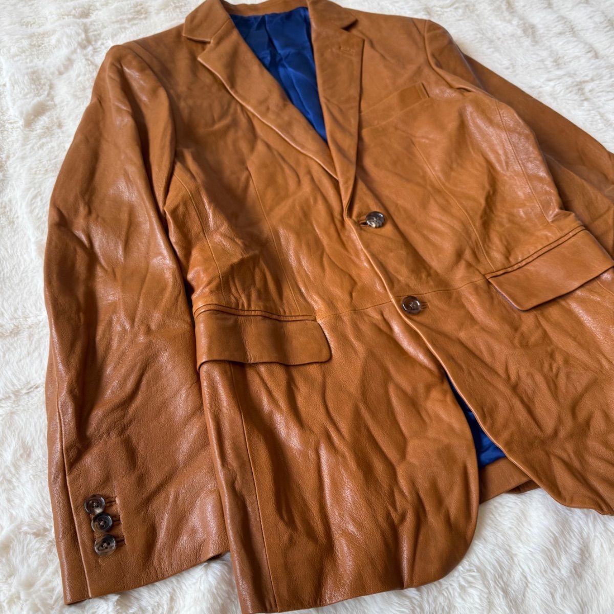 TAKEO KIKUCHI 本革 レザージャケット ブラウン テーラード 羊革 日本